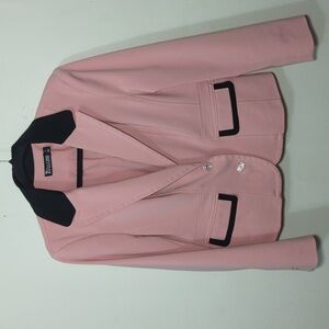 New York & Company Two-Button Blazer Pink + Black Office Women's Size 12